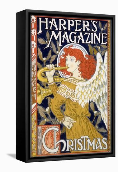 Angel Sounding of the Trumpet - American Christmas Poster for “Harper's Magazine”, by Eugene Grasse-Eugene Grasset-Framed Premier Image Canvas