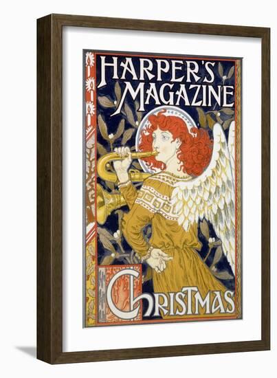 Angel Sounding of the Trumpet - American Christmas Poster for “Harper's Magazine”, by Eugene Grasse-Eugene Grasset-Framed Giclee Print