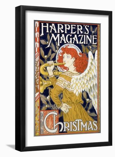 Angel Sounding of the Trumpet - American Christmas Poster for “Harper's Magazine”, by Eugene Grasse-Eugene Grasset-Framed Giclee Print