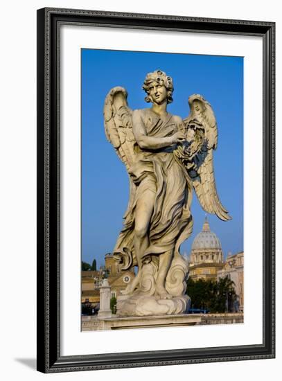 Angel Statue Rome-Charles Bowman-Framed Photographic Print