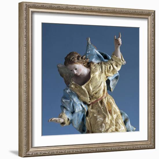 Angel Visiting Saint Joseph in Dream, Painted Terracotta Nativity Figurine-Francisco Salzillo Y Alcazar-Framed Giclee Print