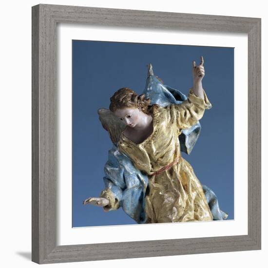 Angel Visiting Saint Joseph in Dream, Painted Terracotta Nativity Figurine-Francisco Salzillo Y Alcazar-Framed Giclee Print