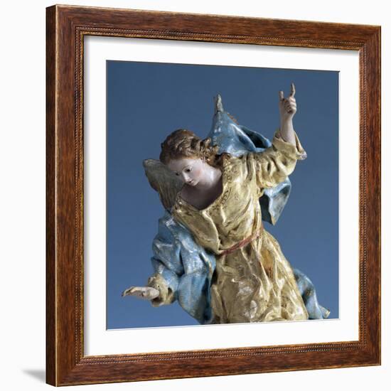 Angel Visiting Saint Joseph in Dream, Painted Terracotta Nativity Figurine-Francisco Salzillo Y Alcazar-Framed Giclee Print