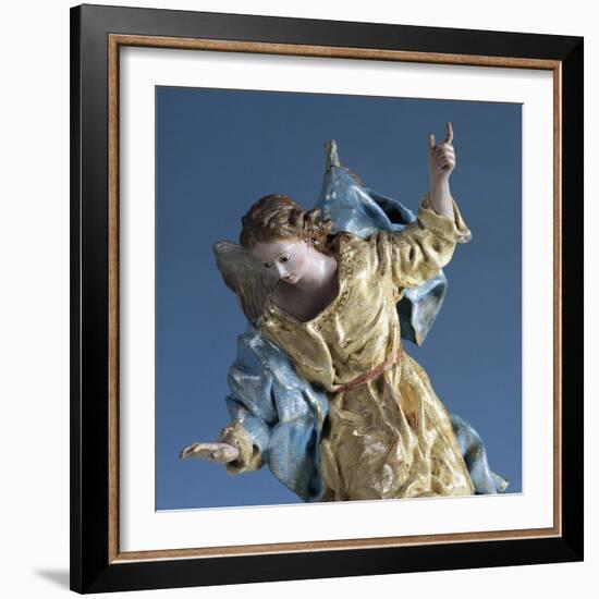 Angel Visiting Saint Joseph in Dream, Painted Terracotta Nativity Figurine-Francisco Salzillo Y Alcazar-Framed Giclee Print