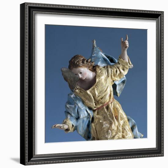 Angel Visiting Saint Joseph in Dream, Painted Terracotta Nativity Figurine-Francisco Salzillo Y Alcazar-Framed Giclee Print