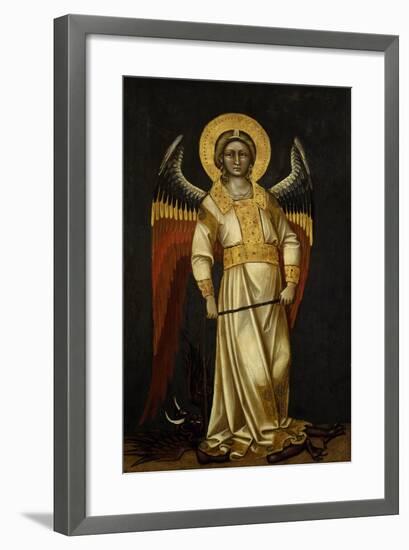 Angel with Demon on Chain by Guariento (Active 1338-1367 or 1370), Tempera on Panel, Circa 1354-null-Framed Giclee Print