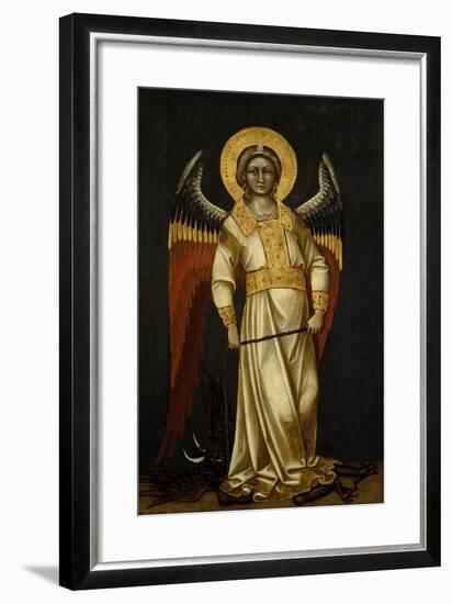 Angel with Demon on Chain by Guariento (Active 1338-1367 or 1370), Tempera on Panel, Circa 1354-null-Framed Giclee Print