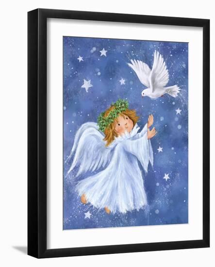 Angel with Dove-MAKIKO-Framed Giclee Print