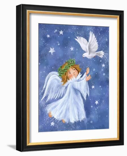 Angel with Dove-MAKIKO-Framed Giclee Print