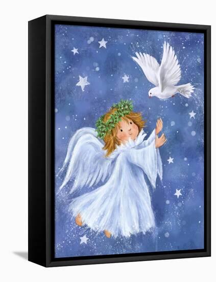 Angel with Dove-MAKIKO-Framed Premier Image Canvas