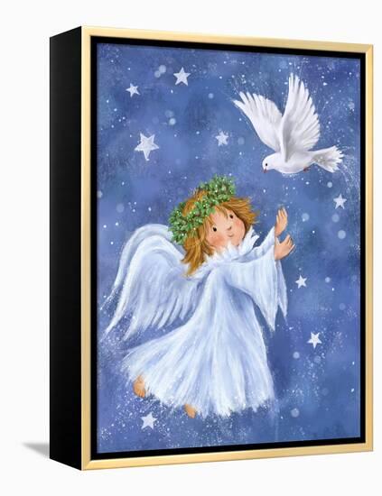 Angel with Dove-MAKIKO-Framed Premier Image Canvas