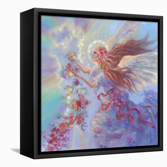 Angel with Flower Garland-Judy Mastrangelo-Framed Premier Image Canvas