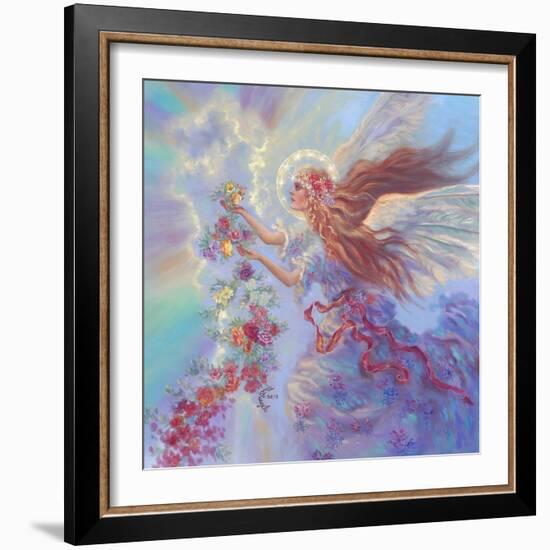 Angel with Flower Garland-Judy Mastrangelo-Framed Giclee Print