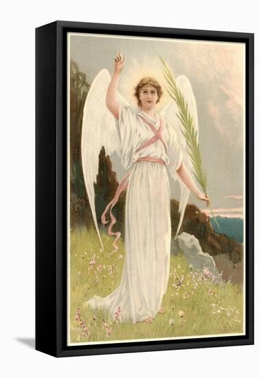 Angel with Palm Frond-null-Framed Stretched Canvas
