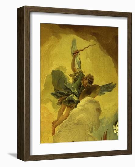 Angel with Sword and Shield, from the Fall of the Rebel Angels, Fresco, Grand Staircase (Detail)-Giambattista Tiepolo-Framed Giclee Print