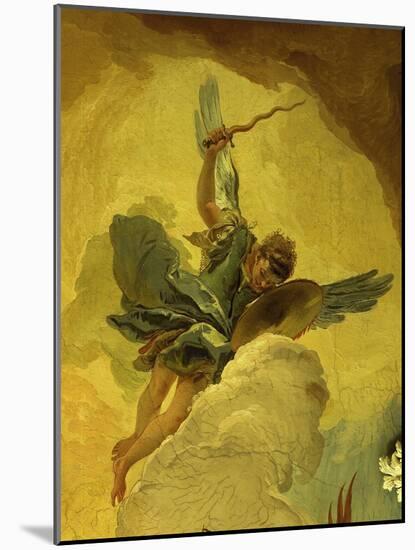 Angel with Sword and Shield, from the Fall of the Rebel Angels, Fresco, Grand Staircase (Detail)-Giambattista Tiepolo-Mounted Giclee Print