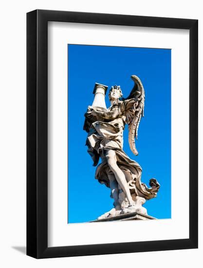 Angel with the Column, Ponte St.Angelo, UNESCO World Heritage Site, Rome, Latium (Lazio), Italy-Nico Tondini-Framed Photographic Print