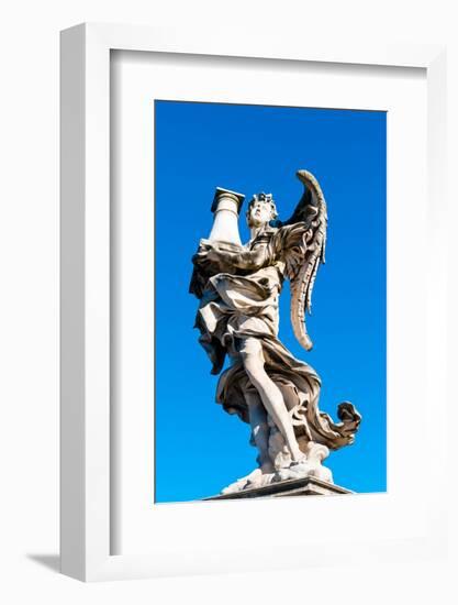 Angel with the Column, Ponte St.Angelo, UNESCO World Heritage Site, Rome, Latium (Lazio), Italy-Nico Tondini-Framed Photographic Print