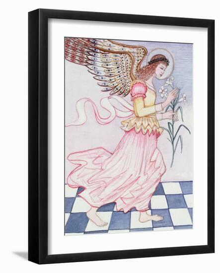 Angel with Tiger Lily, 1995-Gillian Lawson-Framed Giclee Print