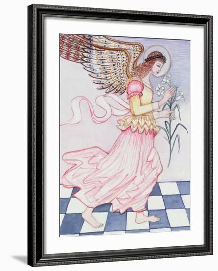 Angel with Tiger Lily, 1995-Gillian Lawson-Framed Giclee Print