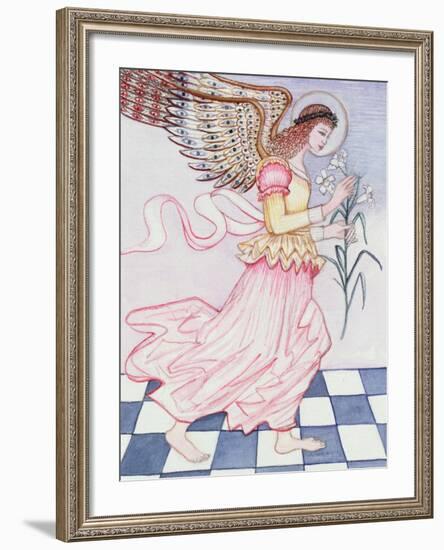 Angel with Tiger Lily, 1995-Gillian Lawson-Framed Giclee Print