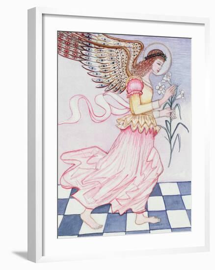 Angel with Tiger Lily, 1995-Gillian Lawson-Framed Giclee Print