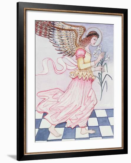 Angel with Tiger Lily, 1995-Gillian Lawson-Framed Giclee Print