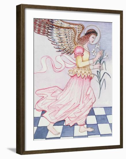 Angel with Tiger Lily, 1995-Gillian Lawson-Framed Giclee Print