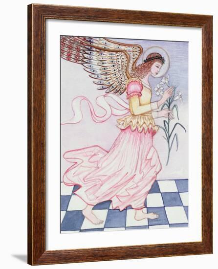 Angel with Tiger Lily, 1995-Gillian Lawson-Framed Giclee Print