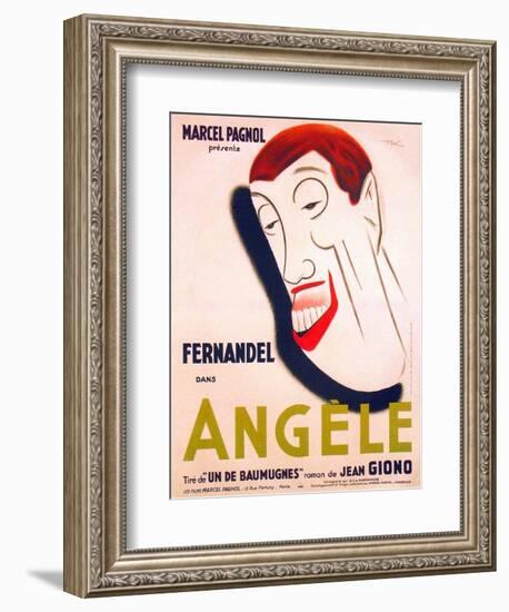 Angele, French poster art, Fernandel, 1934-null-Framed Premium Giclee Print