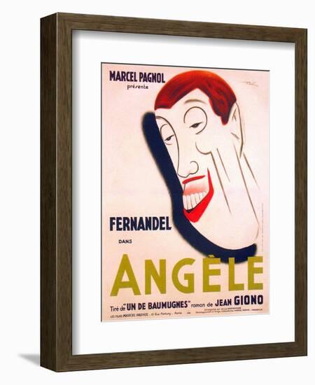 Angele, French poster art, Fernandel, 1934-null-Framed Premium Giclee Print