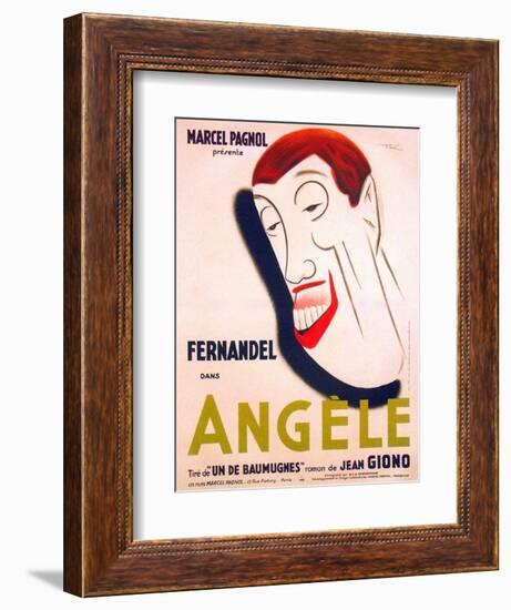 Angele, French poster art, Fernandel, 1934-null-Framed Premium Giclee Print