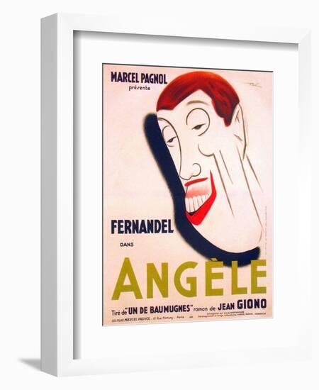 Angele, French poster art, Fernandel, 1934-null-Framed Premium Giclee Print