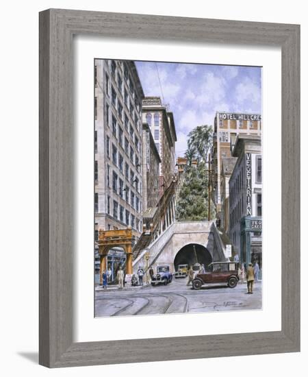 Angeles Flight, Ca. 1926-Stanton Manolakas-Framed Giclee Print