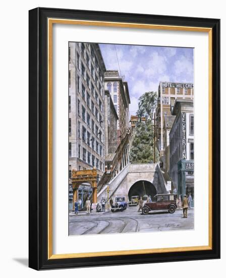 Angeles Flight, Ca. 1926-Stanton Manolakas-Framed Giclee Print