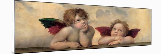 Angeli - Madonna Sistina-Raffaello Sanzio-Mounted Art Print