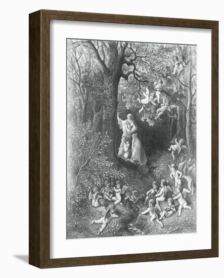 Angelica and Medoro, from the Frenzy of Orlando-Gustave Doré-Framed Giclee Print