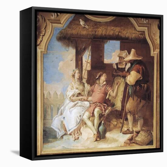 Angelica and Medoro Taking Leave of Peasants-Giambattista Tiepolo-Framed Premier Image Canvas