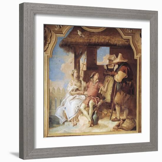 Angelica and Medoro Taking Leave of Peasants-Giambattista Tiepolo-Framed Giclee Print