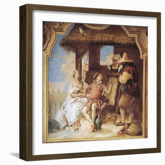 Angelica and Medoro Taking Leave of Peasants-Giambattista Tiepolo-Framed Giclee Print