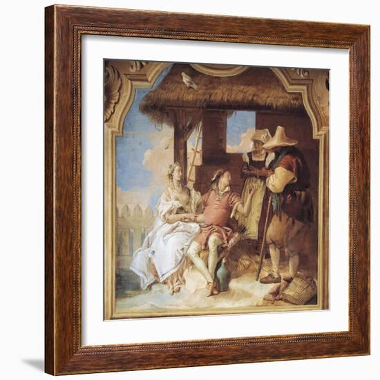 Angelica and Medoro Taking Leave of Peasants-Giambattista Tiepolo-Framed Giclee Print