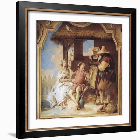 Angelica and Medoro Taking Leave of Peasants-Giambattista Tiepolo-Framed Giclee Print