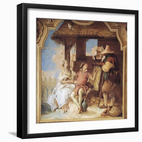 Angelica and Medoro Taking Leave of Peasants-Giambattista Tiepolo-Framed Giclee Print