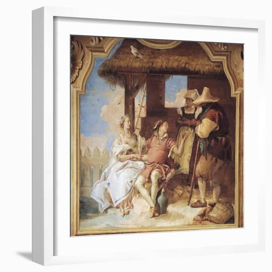 Angelica and Medoro Taking Leave of Peasants-Giambattista Tiepolo-Framed Giclee Print