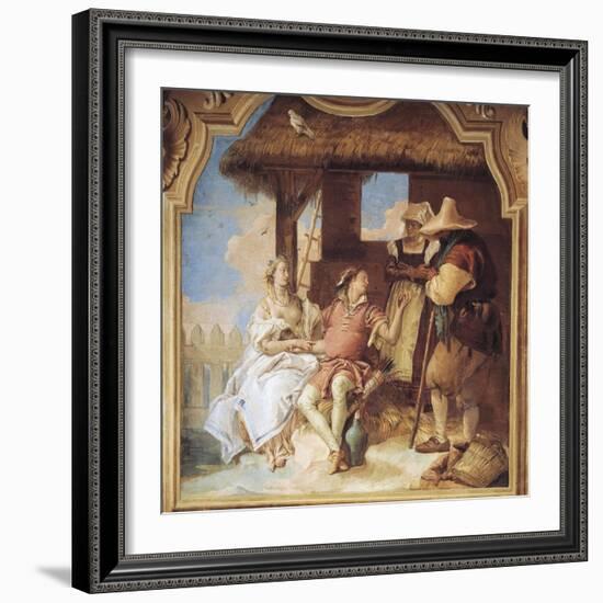 Angelica and Medoro Taking Leave of Peasants-Giambattista Tiepolo-Framed Giclee Print