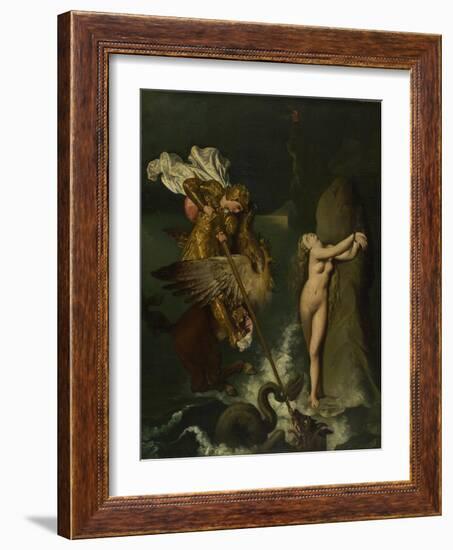 Angelica Saved by Ruggiero, 1819-1839-Jean-Auguste-Dominique Ingres-Framed Giclee Print