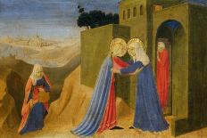 Cortona Altarpiece Showing the Annunciation, Predella: Visitation-Angelico & Strozzi-Framed Premier Image Canvas