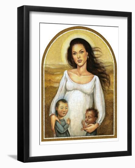Angelina Jolie, 2004 (Acrylic on Illustration Board)-Anita Kunz-Framed Giclee Print