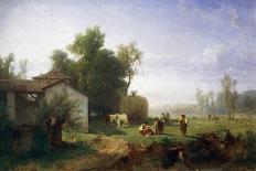 Hay Harvest in Piedmont, 1864-Angelo Beccaria-Framed Giclee Print