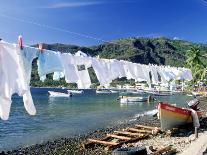 Drying Laundry on the Beach, St. Lucia-Angelo Cavalli-Photographic Print